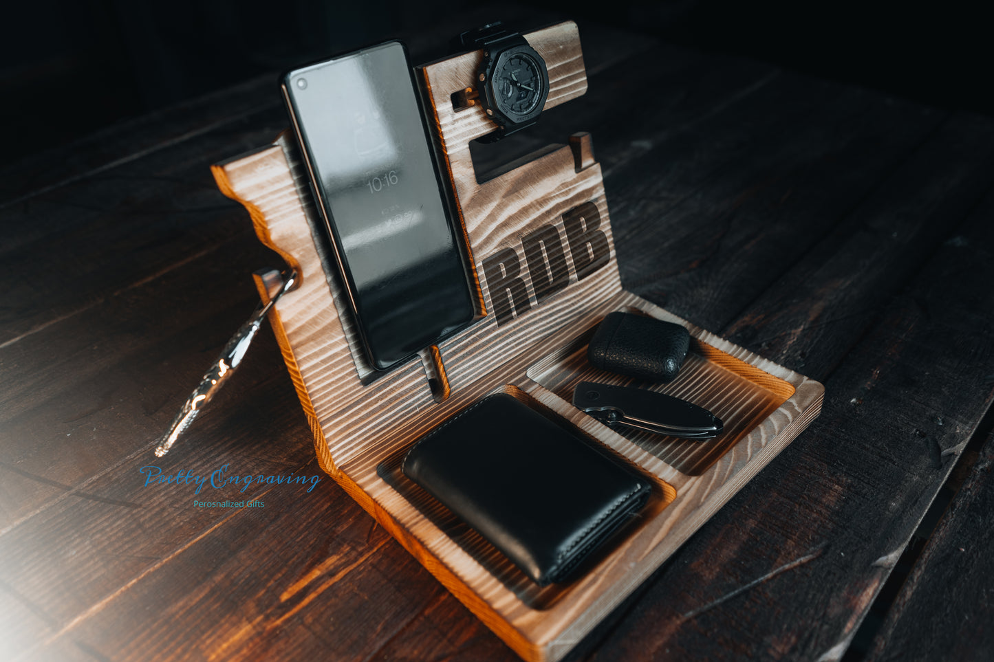 Personalized Wooden Docking Station