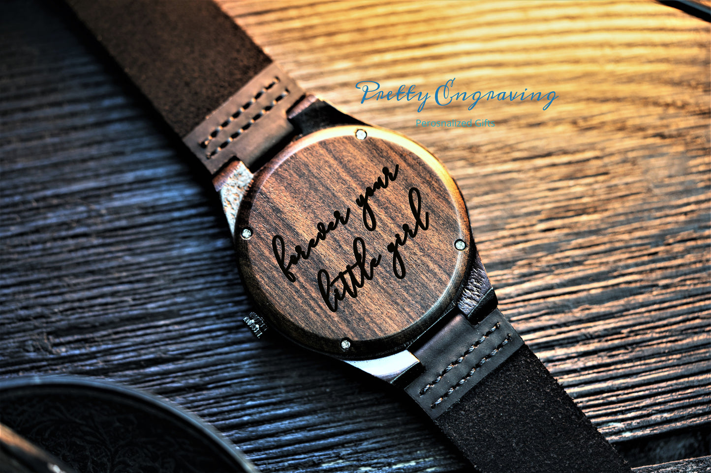 Custom Wooden Watch with Wooden Gift Box, Personalized Watch