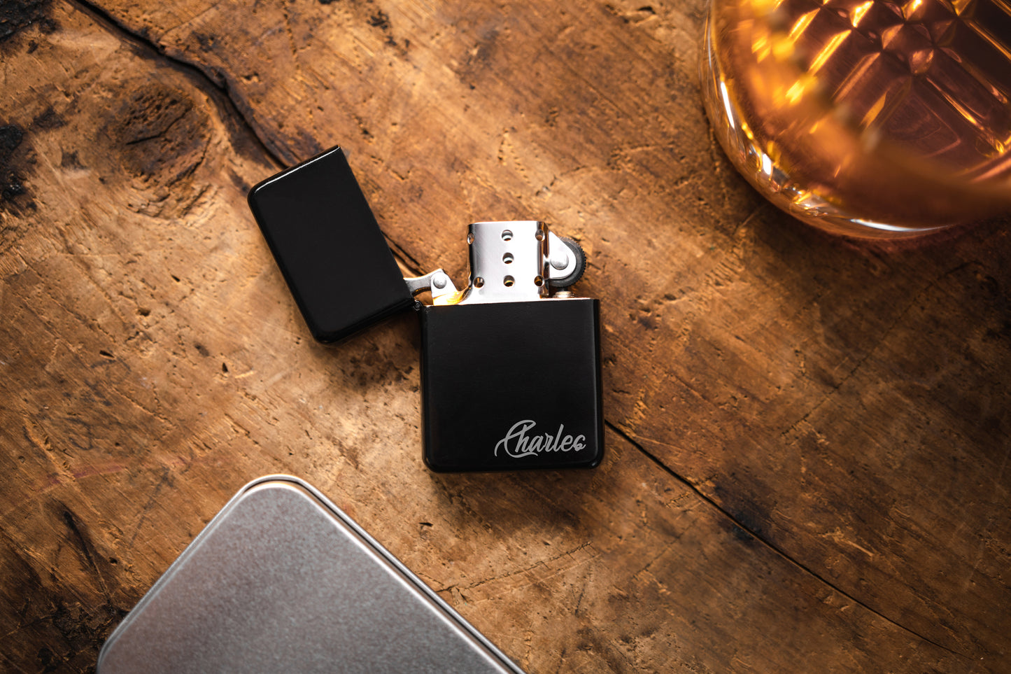 Personalized Black Oil Lighter, Groomsmen Gift