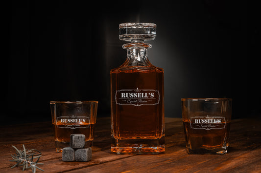 Custom Personalized Decanter Set, Personalized Groomsman Gift