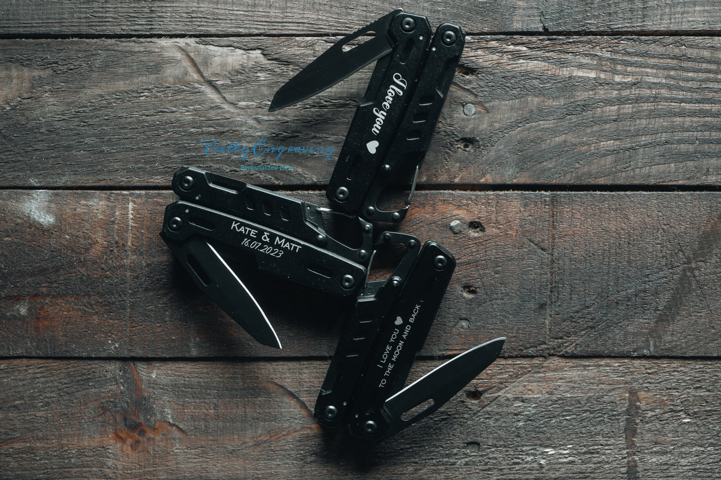 Personalized 8 in 1 Multi-Tool with Case and Belt Hoop, Gift for Him