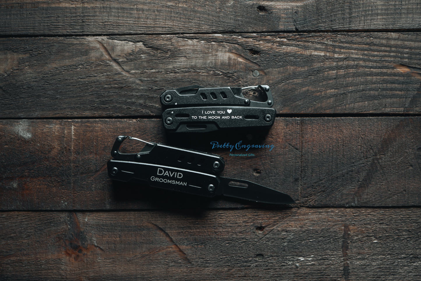 Personalized 8 in 1 Multi-Tool with Case and Belt Hoop, Gift for Him