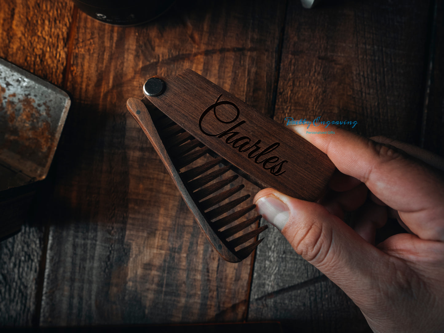 Wooden Beard Comb, Beard Care Gift for Men