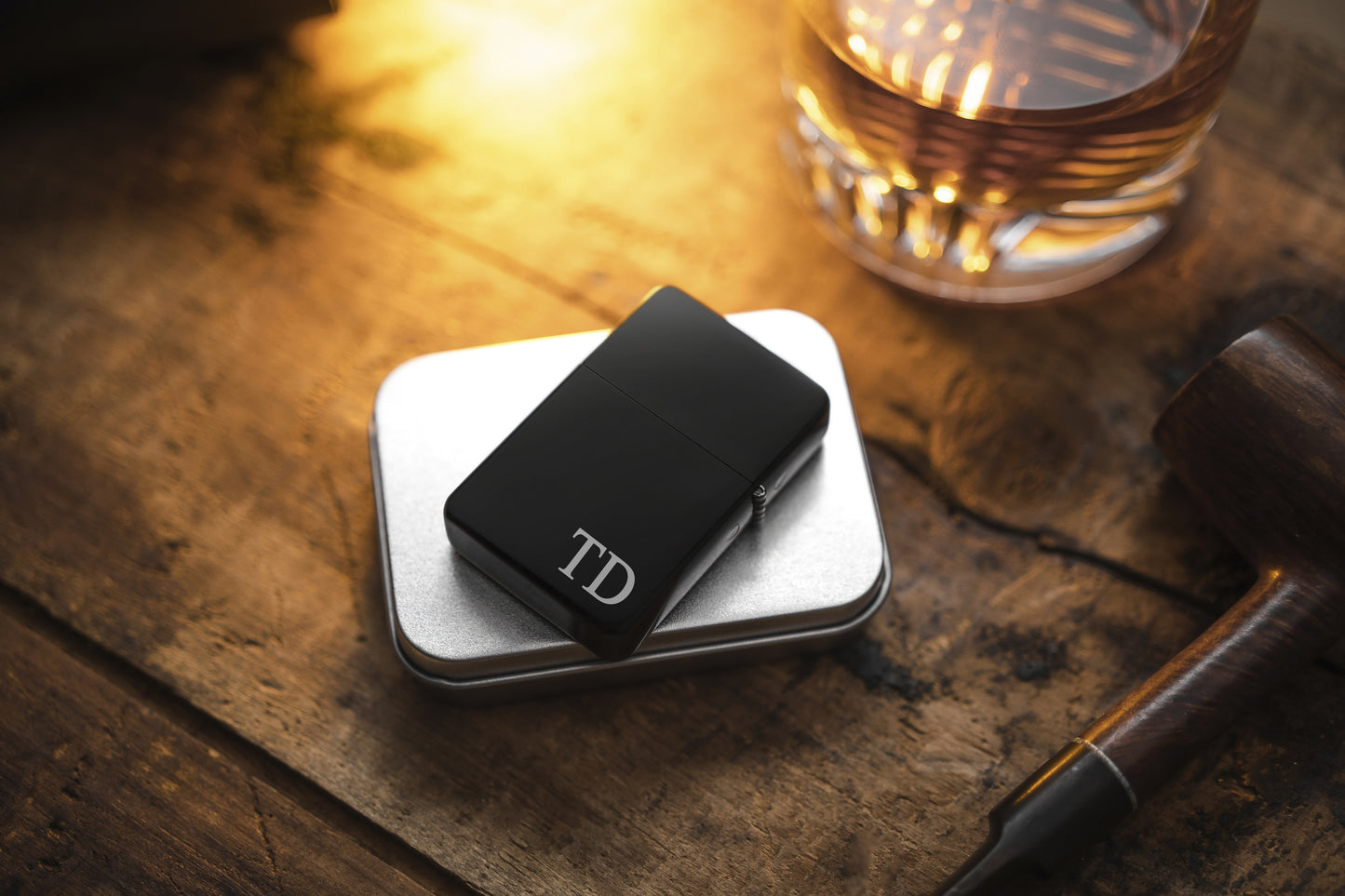 Personalized Black Oil Lighter, Groomsmen Gift