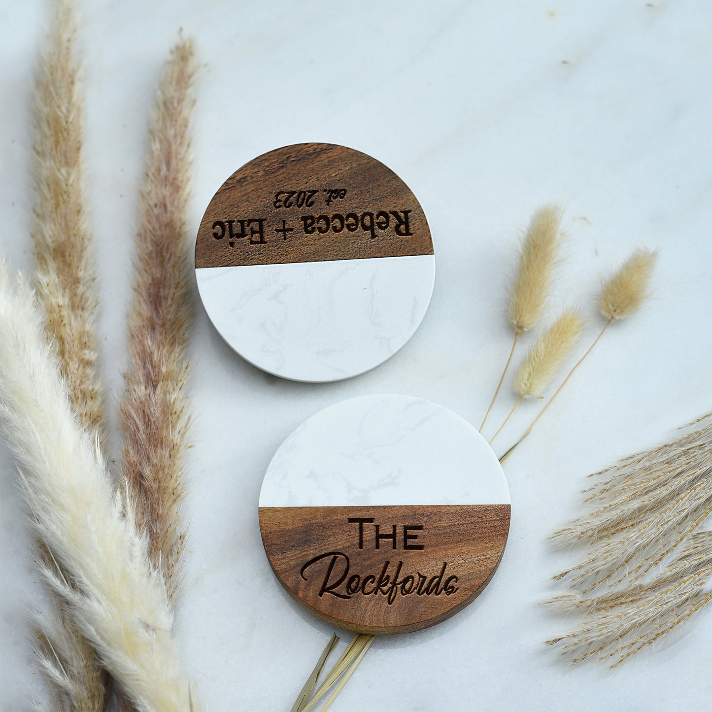 Personalized Coasters, Wood and Marble Coasters